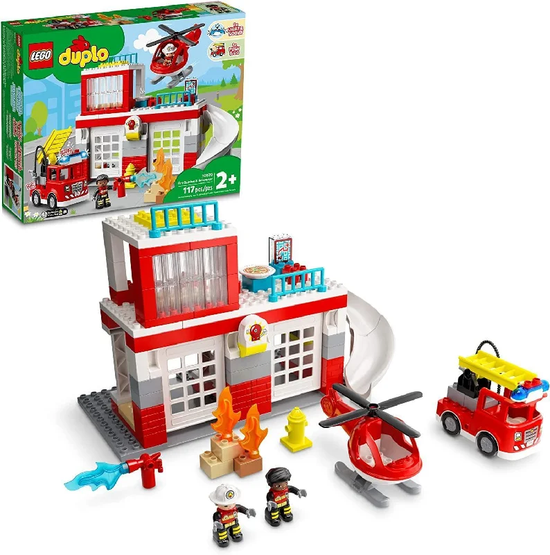 Natural Wood Building Blocks with a Space - Exploration Play Set ThemeLEGO DUPLO 10970 Fire Station & Helicopter