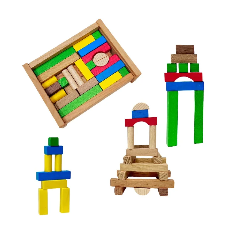 Large - Scale Solid Wood Building Blocks for Outdoor Play and Garden StructuresLoquai Holzkunst Mini Building Blocks in a Box