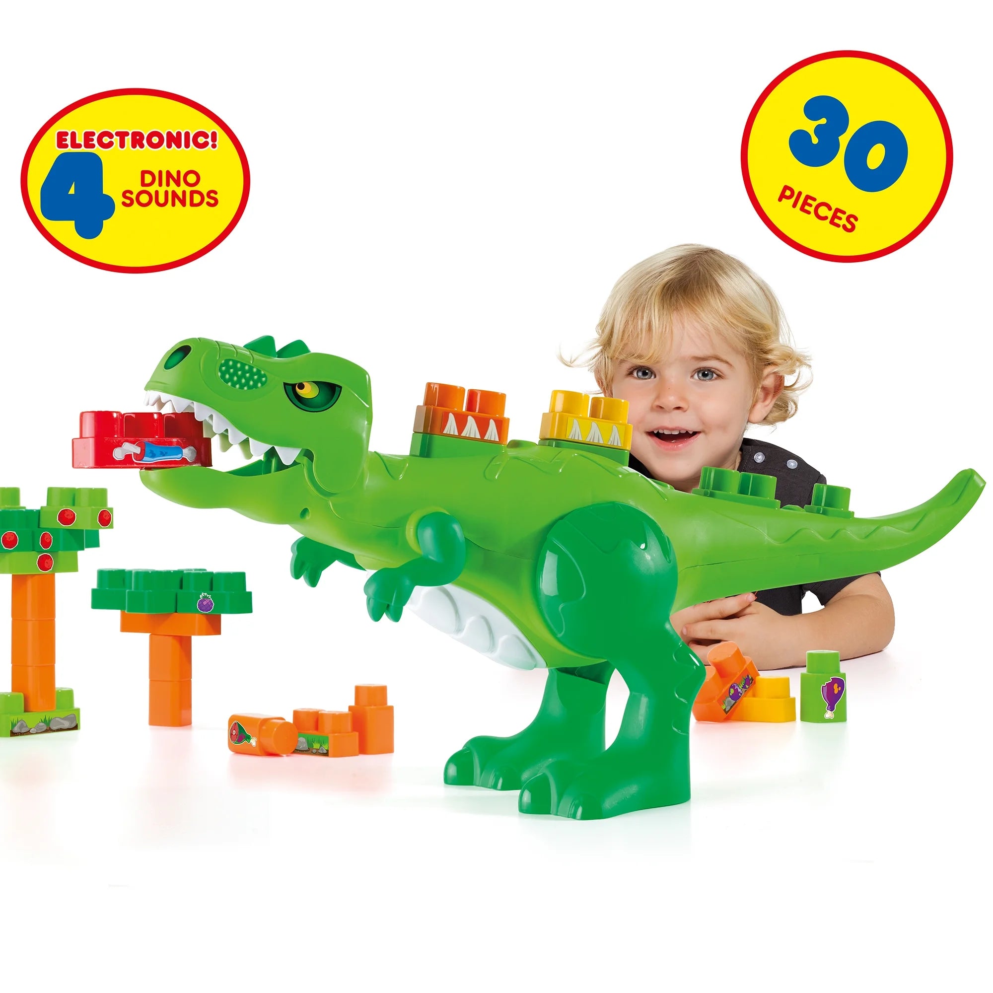 Solid Wood Building Blocks with Removable Parts for Customizable CreationsMolto Dino Blocks 30pc Building Blocks Playset