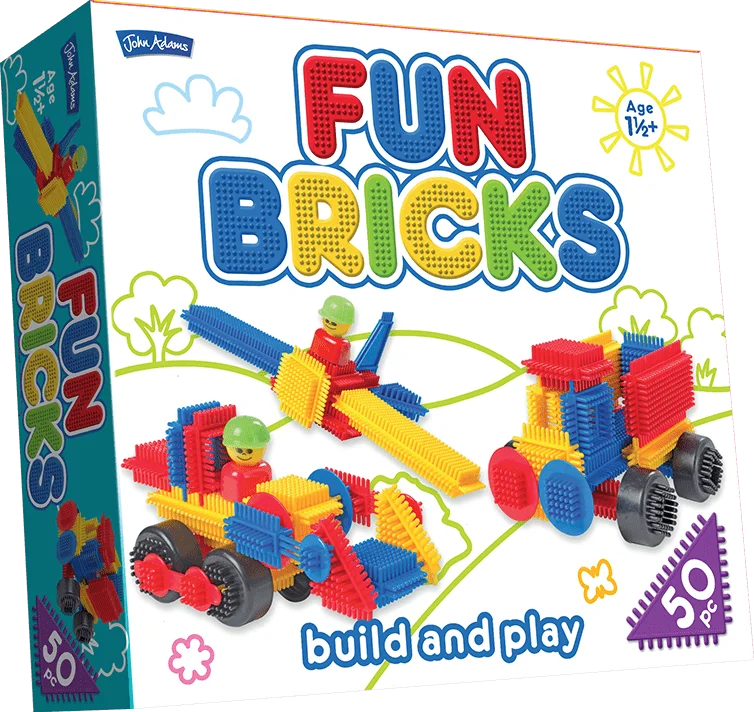 Hand - Sanded Interlocking Wooden Building Blocks for Easy Assembly and DisassemblyFun Bricks Build And Play 50pc Set