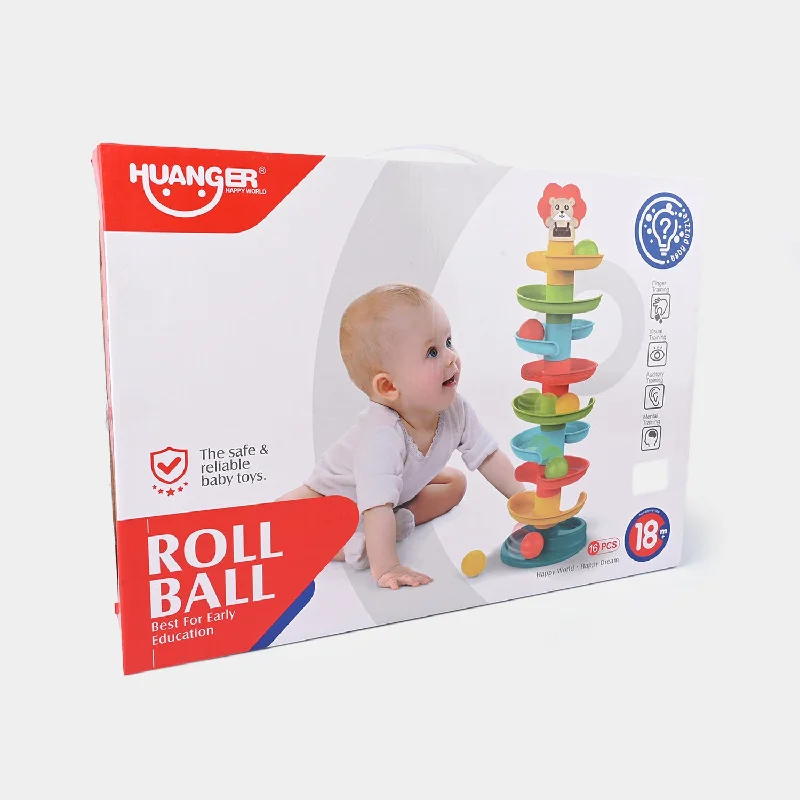 Hand - Made Wooden Building Blocks with a Transportation - Themed CollectionBaby Roll Ball Tower Educational Toy