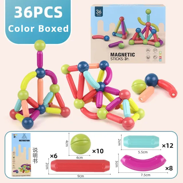 Magnetic Board Games for Family Game Nights with Strategy - Based Play36 Pcs Intelligent Magnetic Construction Set