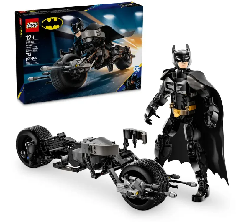 Sustainable Small - Scale Wooden Building Blocks for Pocket - Sized CreativityBatman™ Construction Figure and the Bat-Pod Bike