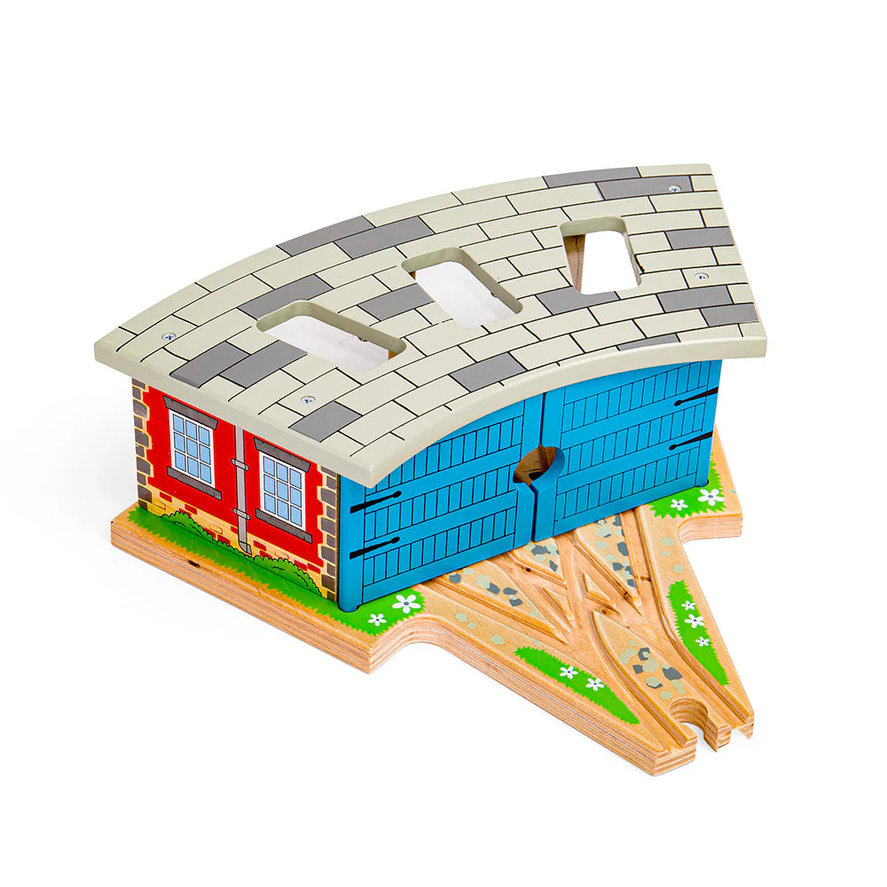 Environmentally - Friendly Stapelstein Toy Recycled Plastic TrucksBigjigs triple engine shed