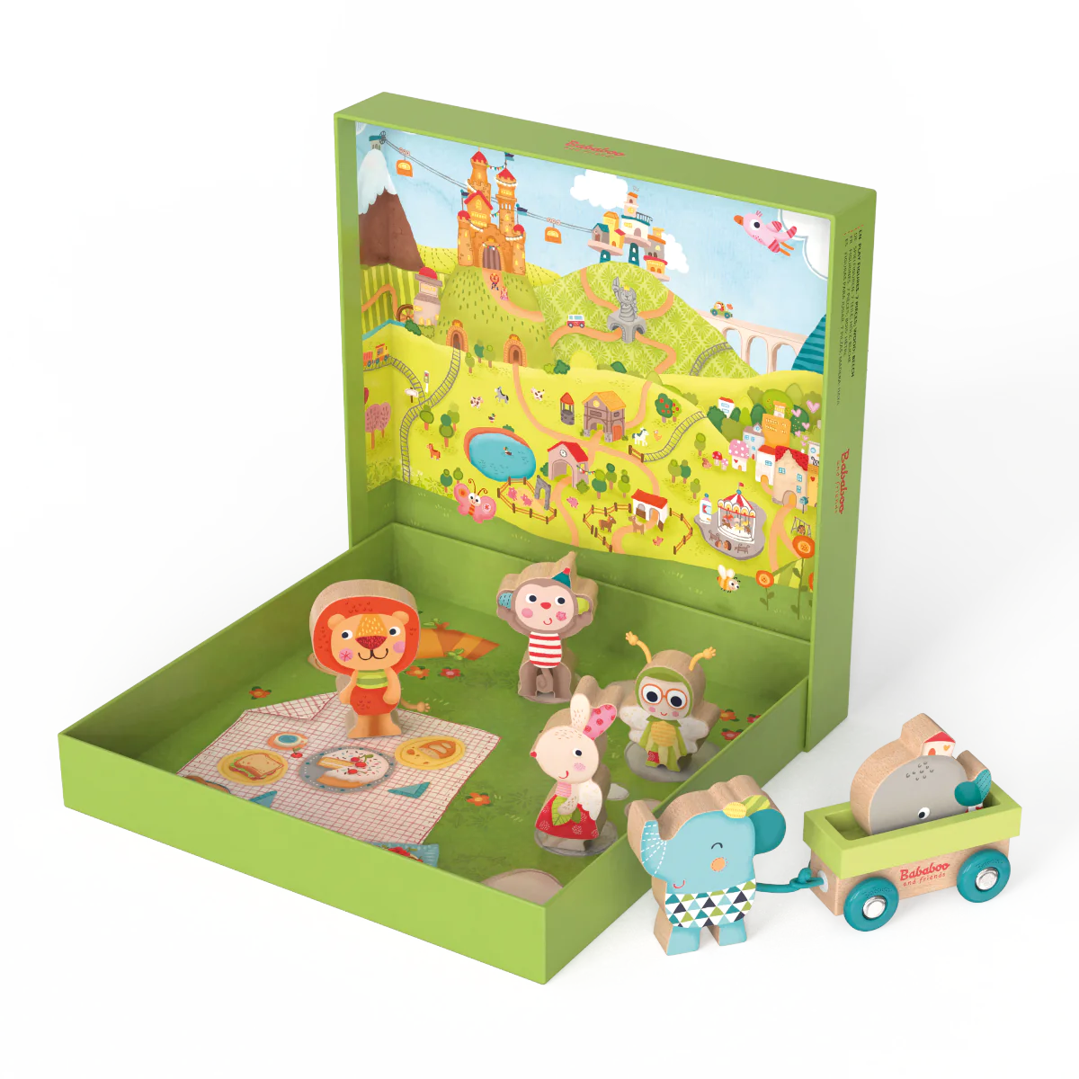 Eco - Friendly Solid Wood Building Blocks with Smooth Edges for Safe ConstructionBababoo and friends Play Figures