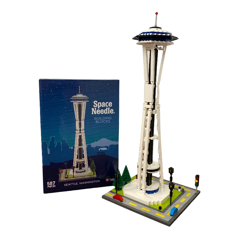 Eco - Friendly Wooden Building Blocks with a Castle - Building Theme20" Space Needle Large Building Blocks