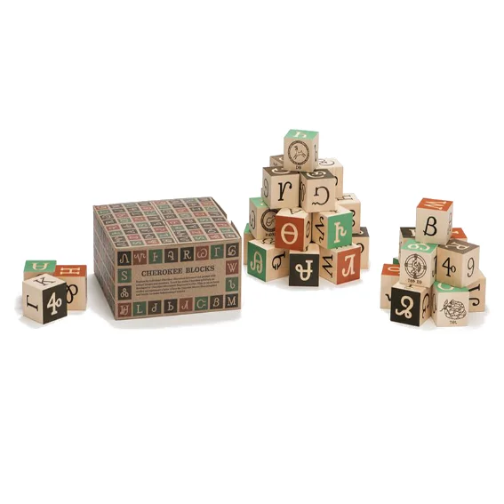 Solid Wood Educational Building Blocks for Developing Spatial Skills in KidsUncle Goose Cherokee Syllabary Blocks