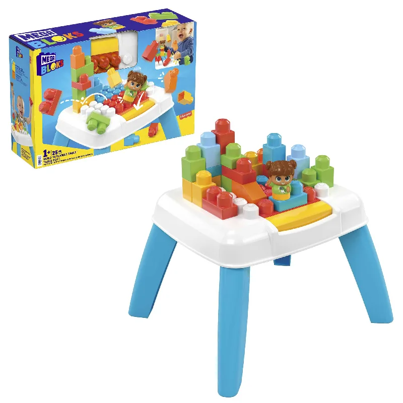 Hand - Painted Wooden Building Blocks in a Farmyard Animal DesignMEGA Bloks  Build ‘n Tumble Table