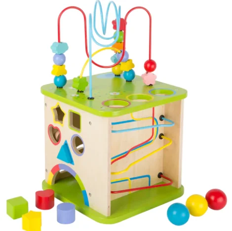 High - Quality Solid Wooden Building Blocks with Magnetic Inserts for Added StabilityActivity Center with Marble Run