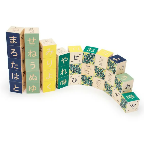 Large - Scale Solid Wood Building Blocks for Outdoor Play and Garden StructuresUncle Goose Japanese Alphabet Blocks