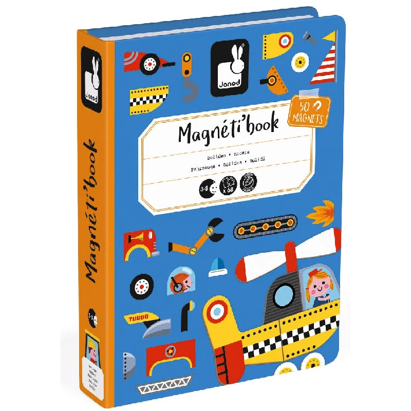 Magnetic Puzzle Toys for 6 - 9 - Year - Olds with Historical and Geographical ThemesJANOD - MAGNETIC BOOK: RACERS