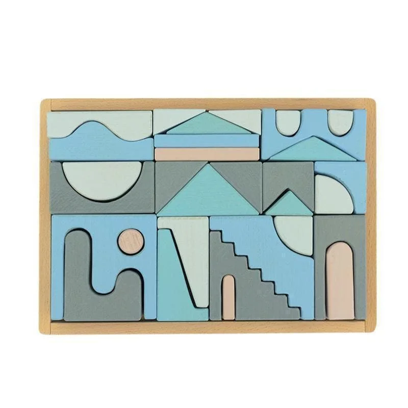 Sustainable Solid Wood Puzzle Set with 50 Pieces for Family Bonding and Brain TrainingAbstract Ocean Puzzle