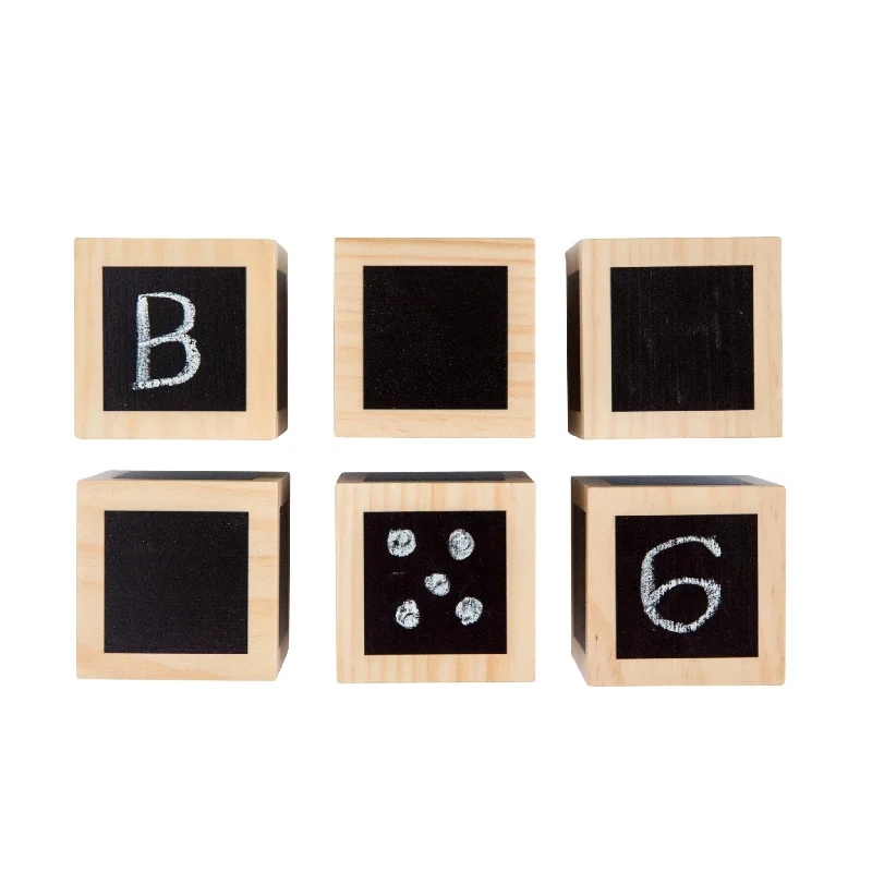 Hand - Carved Wooden Alphabet Blocks for Early Learning and Toddler DevelopmentChalkboard Blocks