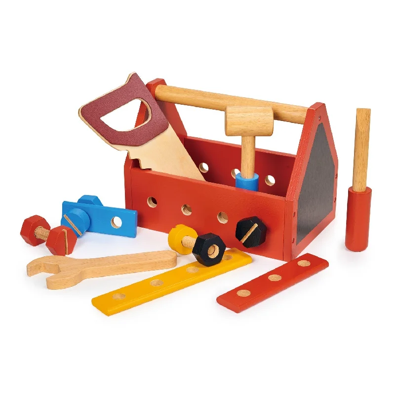 Wooden Toy Truck with Detachable Trailer for Imaginative Play and Cargo TransportChippy's Handy Tool Kit