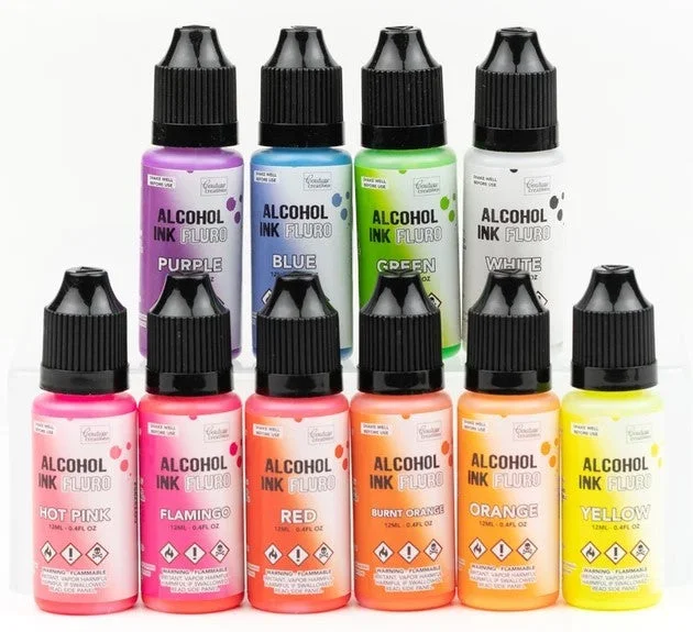 Sustainable Wooden Palette with Deep Wells for Mixing Acrylic PaintsCouture Creations 12ml Fluro Alcohol Ink - 10 Colours Available