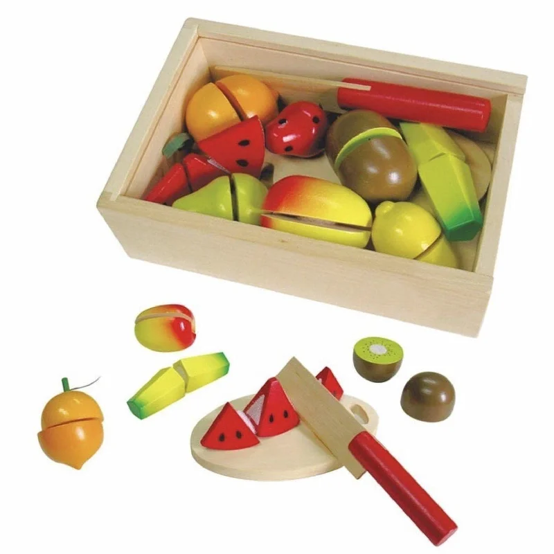 Solid Wood Construction Toy Set with Nuts, Bolts, and Tools for DIY ProjectsCutting Fruit Box