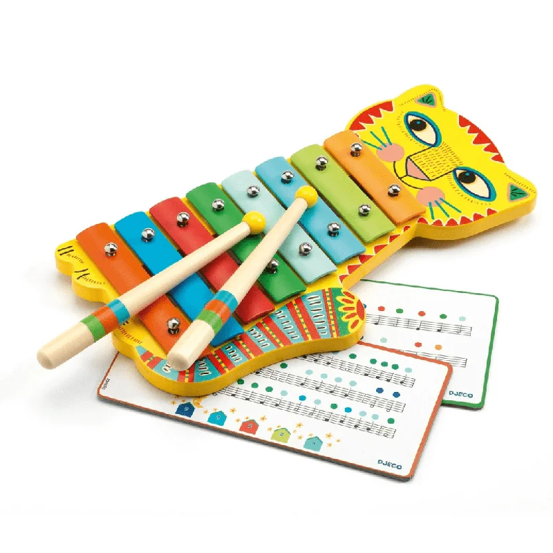 Sustainable Wood Marble Run Set with Multiple Tracks and Marble StorageAnimambo Metallophone Musical Instrument