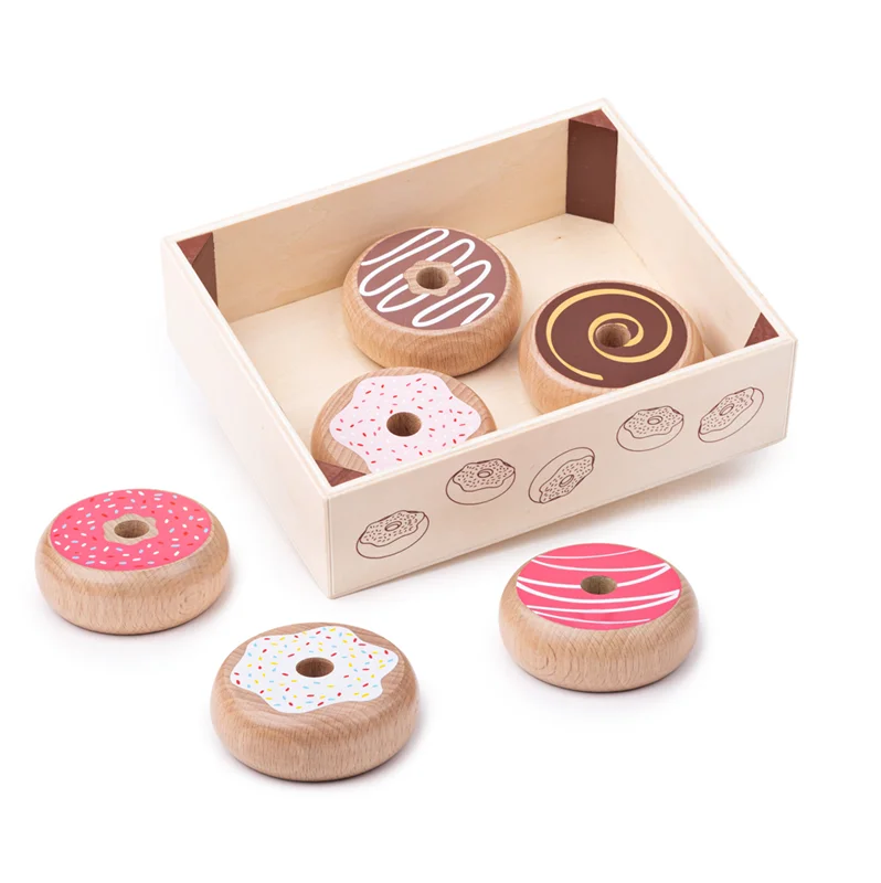 Eco - Friendly Wooden Building Blocks Set with Magnetic Connectors for Creative ConstructionDoughnut Set Of 6