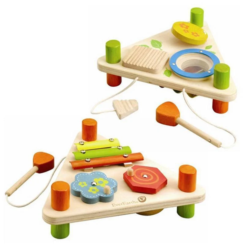 Eco - Friendly Wooden Building Blocks Set with Magnetic Connectors for Creative ConstructionFlip Over Triangle Musical Set By Ever Earth