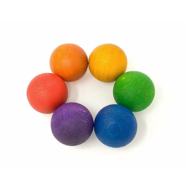 Traditional Wooden Yo - Yo with String and a Smooth Spinning Axle for Retro FunGrapat coloured balls 6 pcs