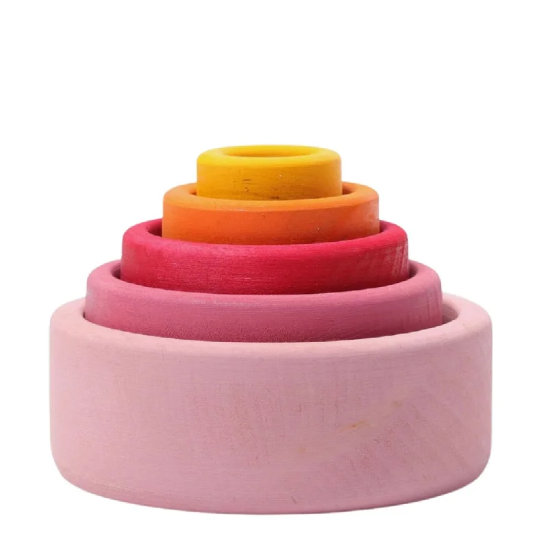 Hand - Turned Wooden Spinning Top with a Colorful Design for Classic AmusementLollipop Colors Nesting Bowl Set