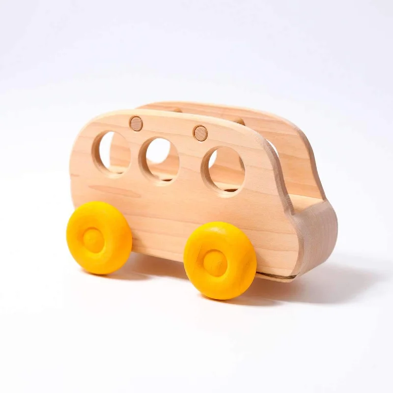 Hand - Carved Wooden Alphabet Blocks for Early Learning and Toddler DevelopmentGrimm's wooden bus