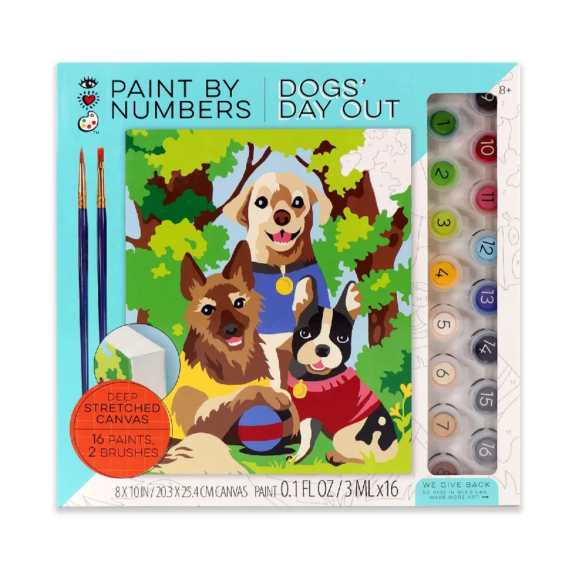 Natural Finish Wooden Picture Frames for Displaying Hand - Painted ArtworksiHeartArt Paint by Numbers Dogs' Day Out