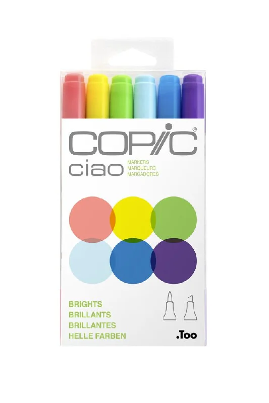 Sustainable Wooden Sculpture Carving Tools for Creating Artistic FiguresMarker - Copic Ciao Set of 6 (Bright)