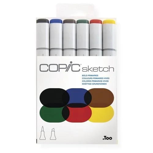 High - Quality Wooden Paintbrushes Set for Professional Artists' Oil PaintingMarker - Copic Sketch Bold Primaries Set/6