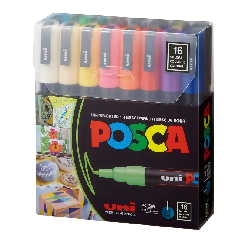 Hand - Sanded Wooden Dowels for Building Structures in 3D HandicraftsMarker - Posca Set/16 3M