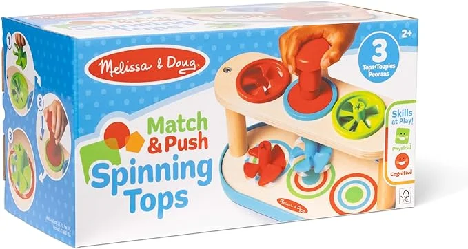 Carved Wooden Chess Set with Intricate Pieces for Strategy Game EnthusiastsMatch & Push Spinning Tops | Melissa & Doug