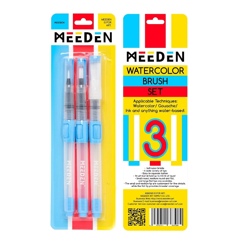 Eco - Friendly Wooden Stamp Blocks for Custom Rubber Stamping in HandicraftsMEEDEN Water Brush Pens Set, 3 Pieces Refillable Water Color Brush Pen Set