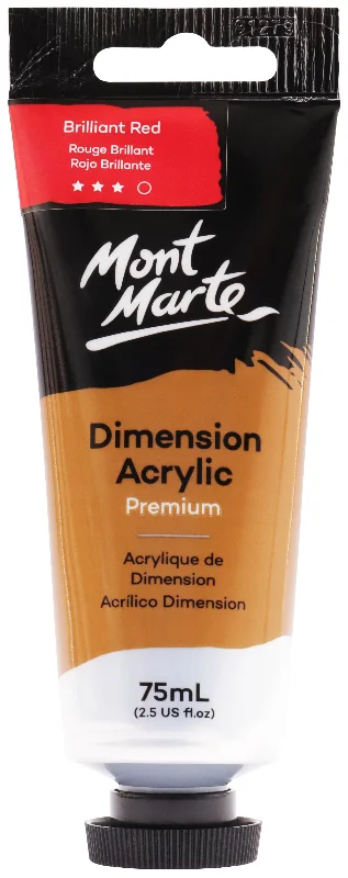 Solid Wood Painting Panels for Acrylic and Watercolor ArtistsMont Marte Premium Heavy Body Dimension Acrylic Paint 75ml Brilliant Red