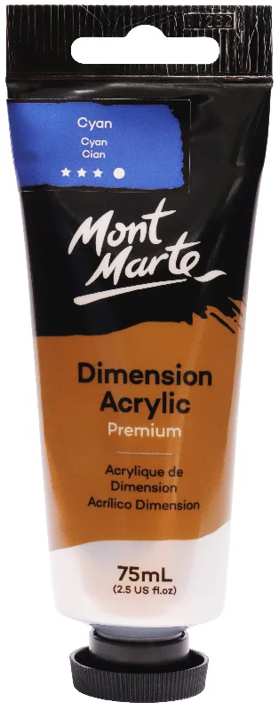 Natural Finish Wooden Picture Frames for Displaying Hand - Painted ArtworksMont Marte Premium Heavy Body Dimension Acrylic Paint 75ml Cyan