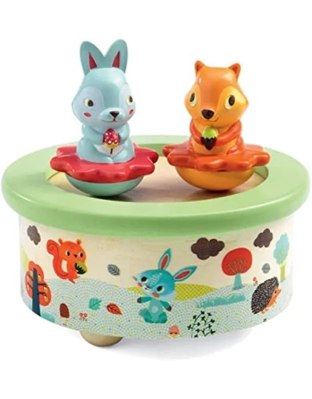 Hand - Painted Wooden Animal Figurines Set for Nursery Decor and Pretend PlayFriends Melody Music Boxes