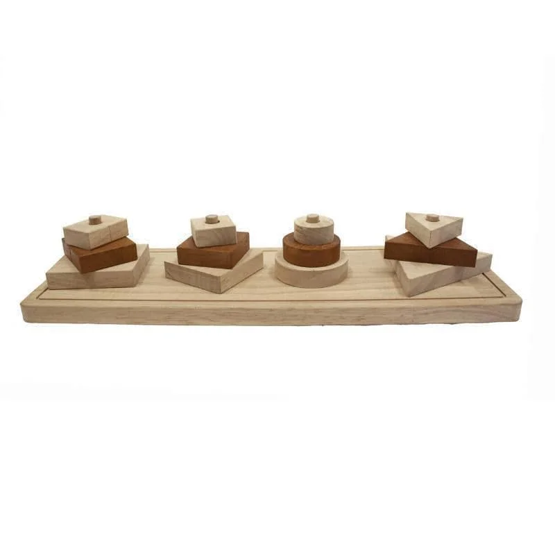 Solid Wood Construction Toy Set with Nuts, Bolts, and Tools for DIY ProjectsNatural Shape Sorter