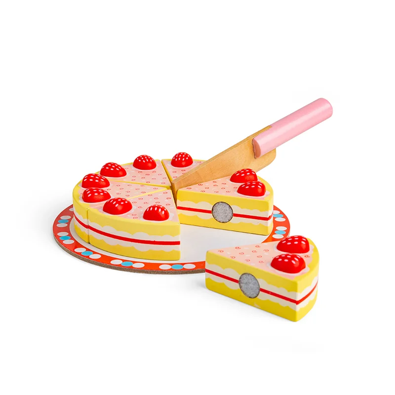 Solid Wood Stacking Cups with Different Sizes for Sensory Play and Motor SkillsStrawberry Party Cake