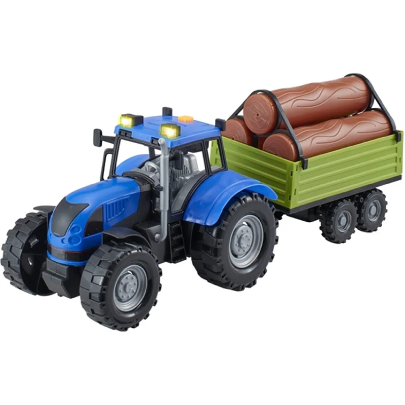 Battery - Powered Miniature Train for Indoor Home Layouts with Sound EffectsTeamsterz C/Life L&S Tractor & Trailer Blue