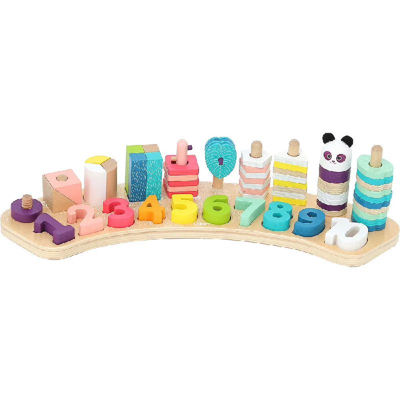 Sustainable Wood Marble Run Set with Multiple Tracks and Marble StorageVilac early learning toy 1, 2, 3