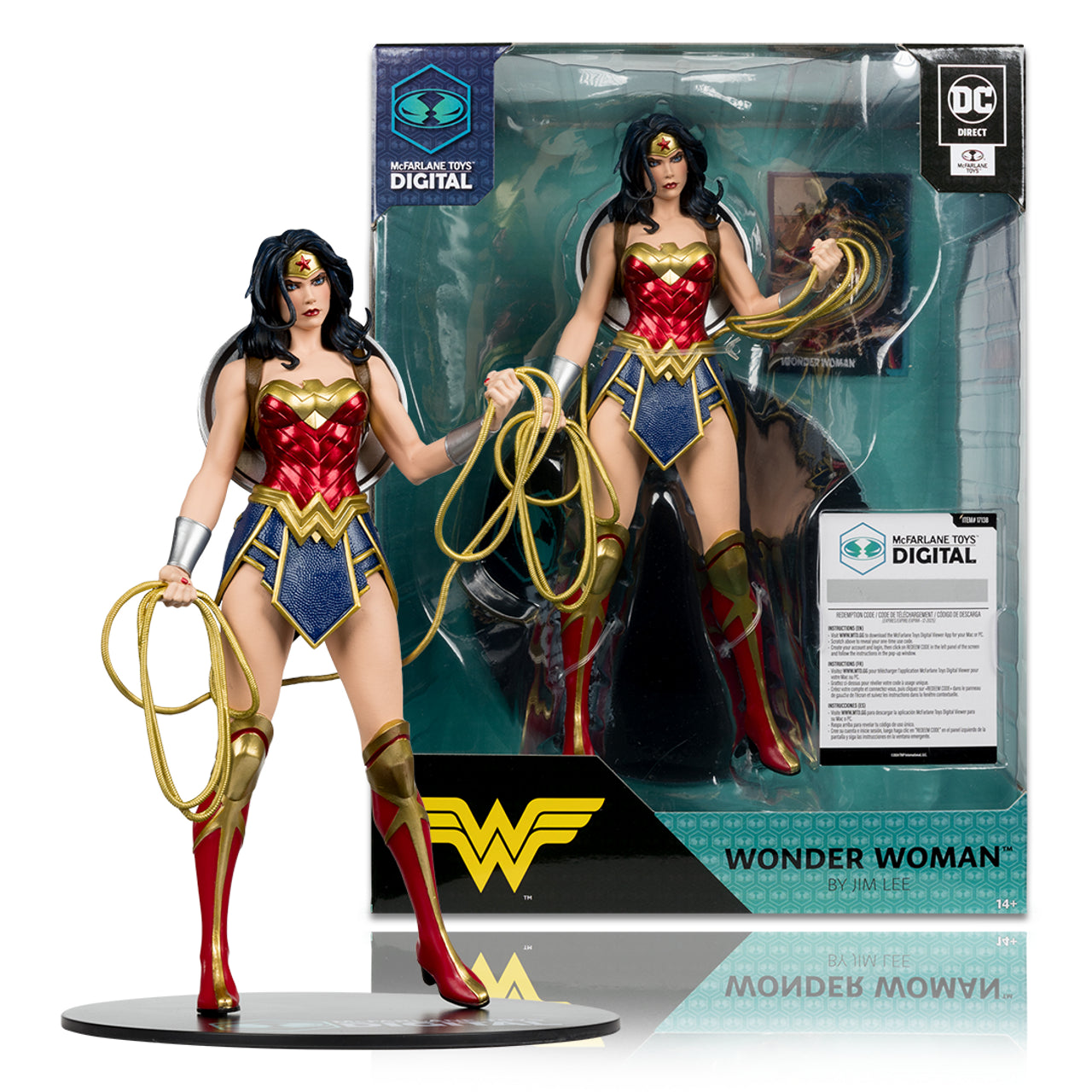 Power Rangers Red Ranger Action Figure with Morpher and BlasterWonder Woman by Jim Lee 1:6 Scale Posed Figure with McFarlane Toys Digital Collectible - McFarlane Toys