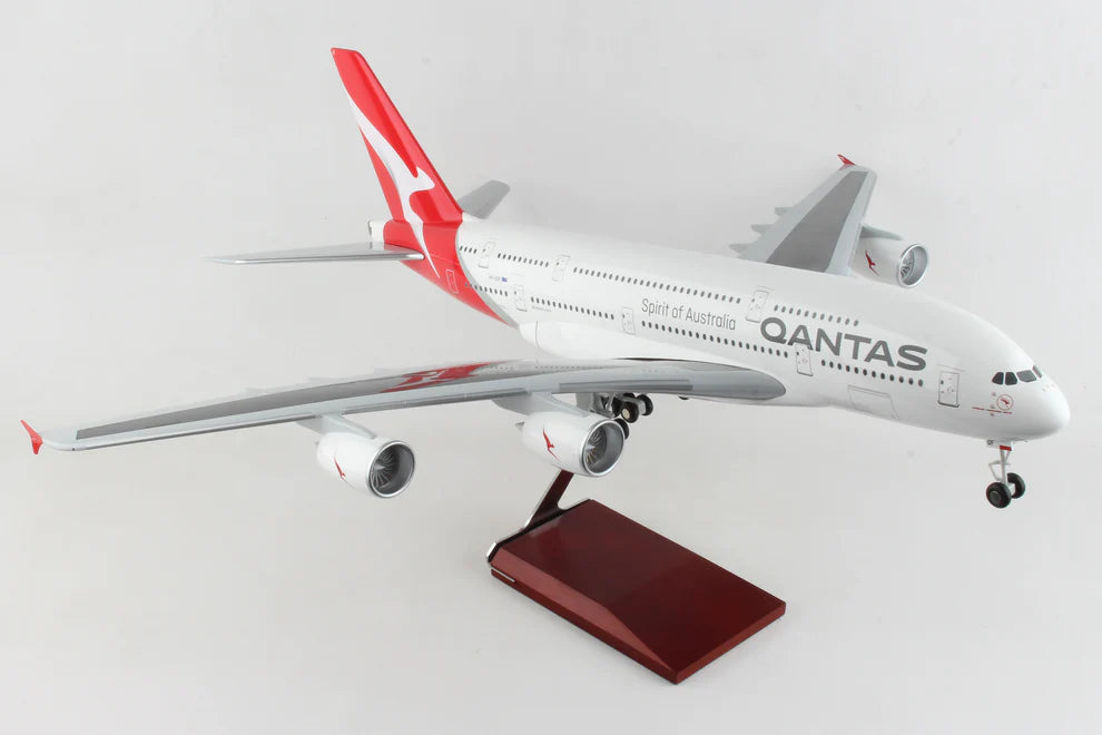 Solid Wood Fairy Tale Cottage Models Toys for Magical Playtime1/100 QANTAS A380 with Wooden Stand