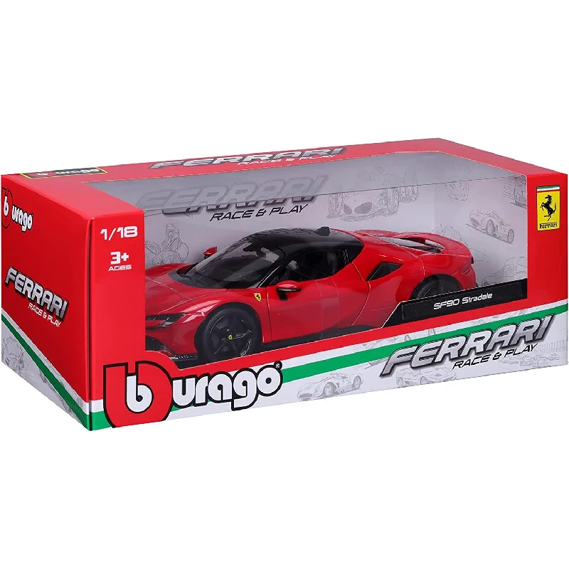 Hand - Painted Solid Wood Animal Models Toys for Nature - Loving Children1/18 Ferrari RandP SF90 Stadale