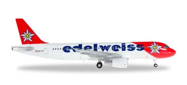 Solid Wood Historical Monument Models Toys for Educational Learning1/200 A320 EdelweissAir Plastic