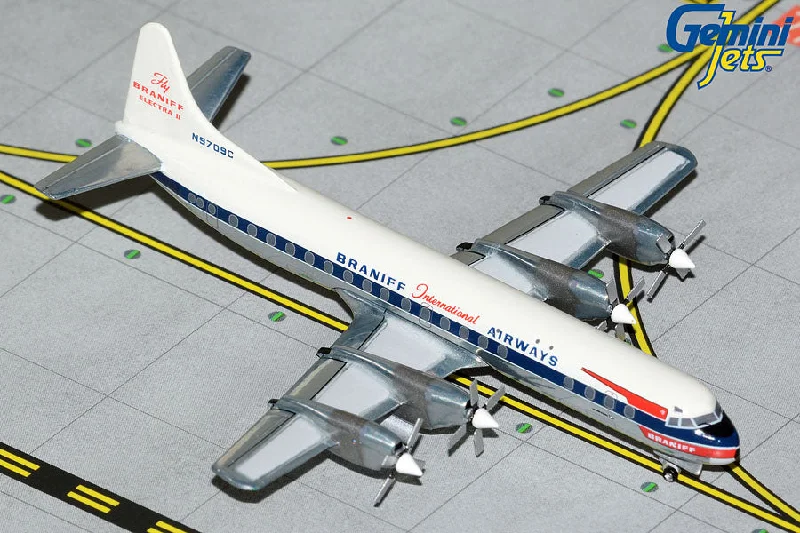 Sustainable Solid Wood Pirate Ship Models Toys for Adventure - Seeking Boys1/400 Braniff International Airways L188 Electra N9709C