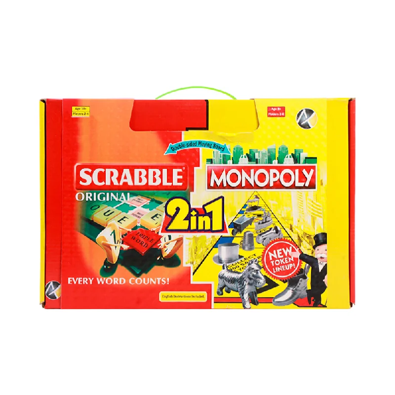 Hand - Sanded Wooden Educational Toys for Safe Exploration by Preschoolers19924 SCRABBLE MONOPOLY 2IN1 GAME