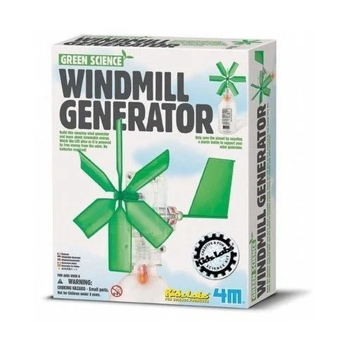 Sustainable Wooden Educational Toys with a Storytelling and Role - Playing Set4M Green Science - Windmill Generator using Wind Energy