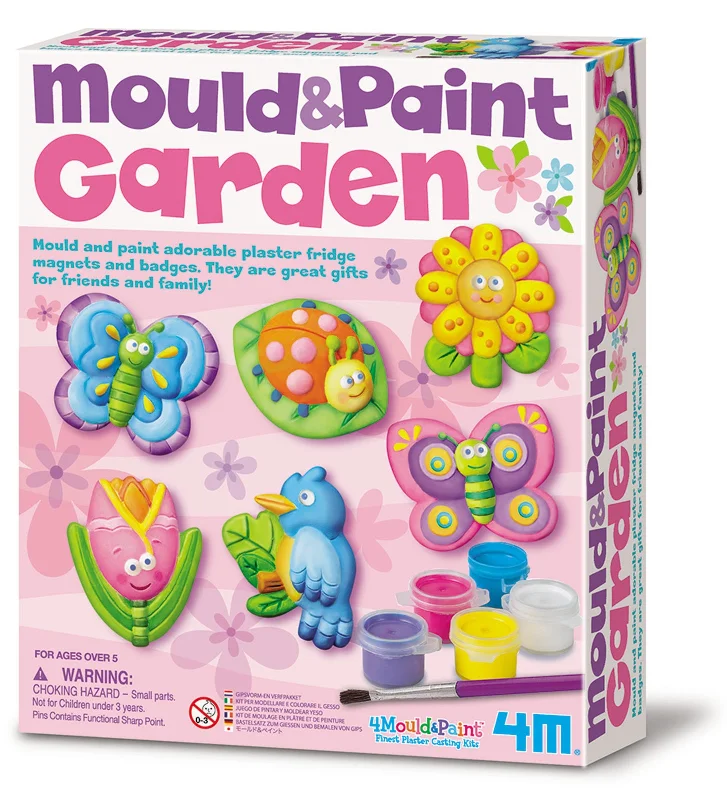 Eco - Friendly Wooden Educational Toys with a Gardening and Plant - Growing Kit4M - Mould & Paint - Garden