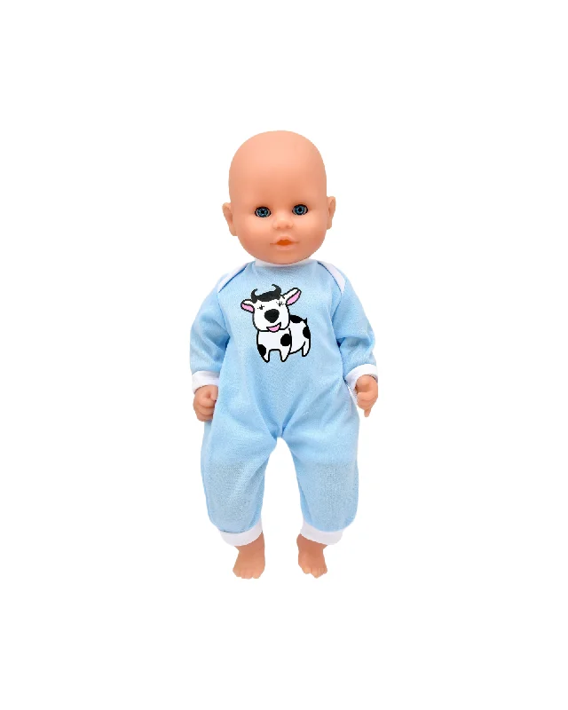 Dolls with a Voice - Recording Function and a Set of Microphone AccessoriesBambini Blue Cow Romper