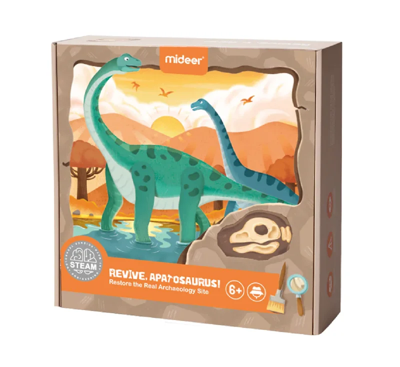 Solid Wood Educational Toys with a Math - Problem - Solving ChallengeBrontosaurus Dino Fossil Dig Kit