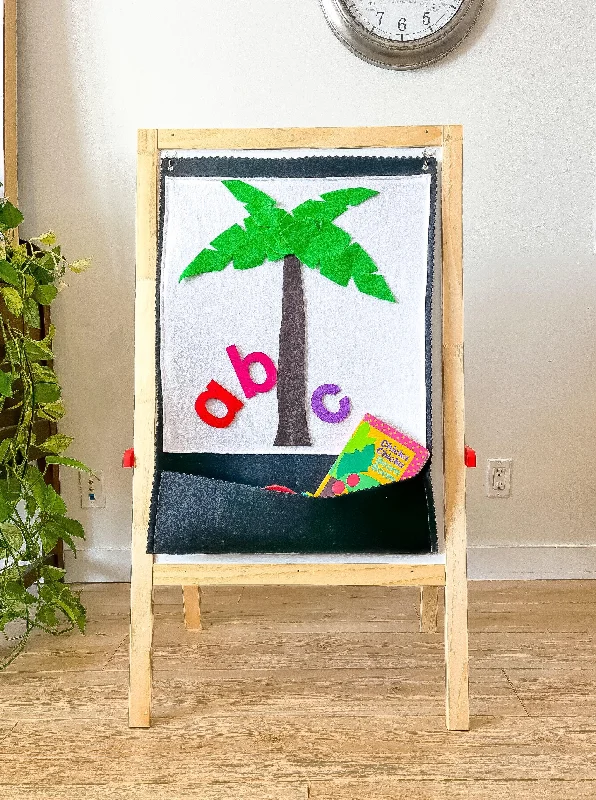 Large - Scale Solid Wood Educational Toys for Group Learning and CollaborationChicka Chicka Boom Boom Story Set - Felt Alphabet Letters, Coconut Tree and Book